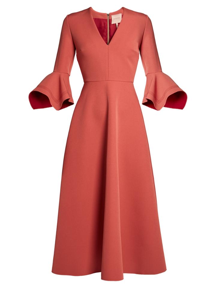Roksanda Linaria Handkerchief-cuff Crepe Midi Dress