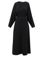 Matchesfashion.com The Row - Cobai Panelled Silk And Crepe Maxi Dress - Womens - Black