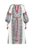 Matchesfashion.com D'ascoli - Samarkand Cotton Midi Dress - Womens - Blue Multi