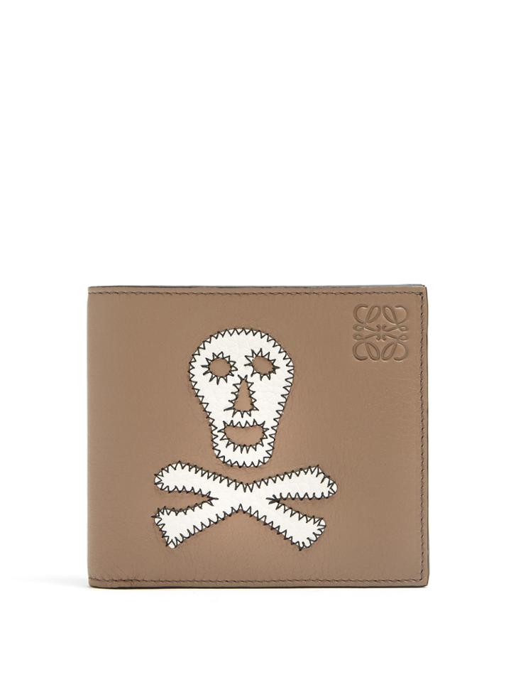 Loewe Skull-patch Leather Bi-fold Wallet