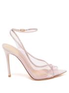 Gianvito Rossi - Crystelle 105 Crystal-strap Suede Stiletto Sandals - Womens - Pink