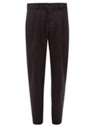 Matchesfashion.com Oliver Spencer - Palmerston Checked Lambswool Trousers - Mens - Navy