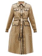 Gucci - Gg-jacquard Cotton-blend Canvas Trench Coat - Womens - Beige
