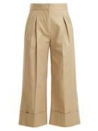 Matchesfashion.com Summa - Pleated Detailed Cotton Trousers - Womens - Beige