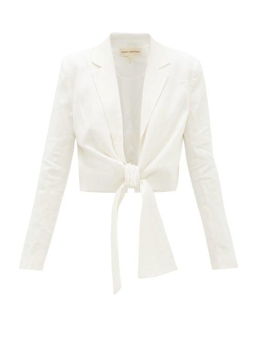 Matchesfashion.com Mara Hoffman - Catalina Tie-front Hemp Shirt - Womens - White