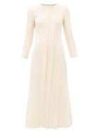 Matchesfashion.com Carl Kapp - Pionus Panelled Wool Crepe Midi Dress - Womens - Cream