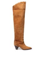 Matchesfashion.com Isabel Marant - Luiz Cone-heel Suede Over-the-knee Boots - Womens - Tan