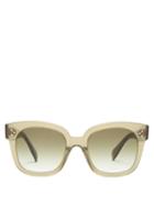 Matchesfashion.com Celine Eyewear - Oversized D-frame Acetate And Metal Sunglasses - Womens - Dark Green