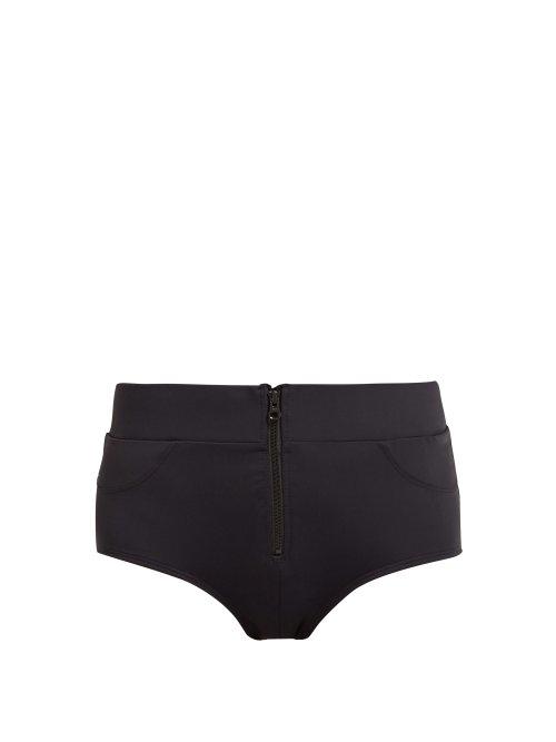 Matchesfashion.com Adidas By Stella Mccartney - Triathlon Logo Print Bikini Briefs - Womens - Black