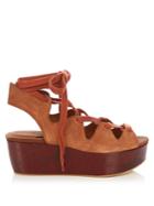 See By Chloé Lace-up Suede Platform Sandals