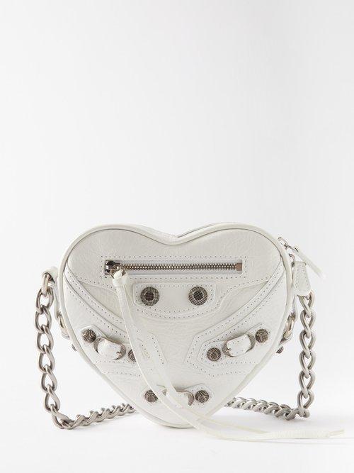 Balenciaga - Le Cagole Heart Mini Leather Cross-body Bag - Womens - White