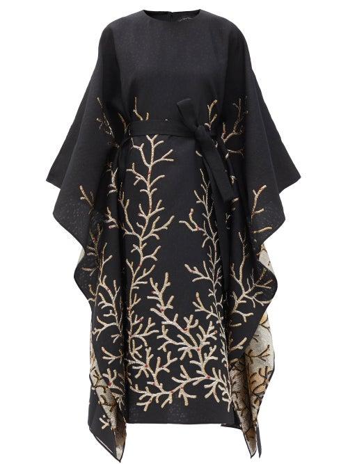 Ladies Rtw Taller Marmo - Los Corales Belted Jacquard Dress - Womens - Black