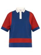 Matchesfashion.com Phipps - Contrast Panel Cotton Polo Shirt - Mens - Blue