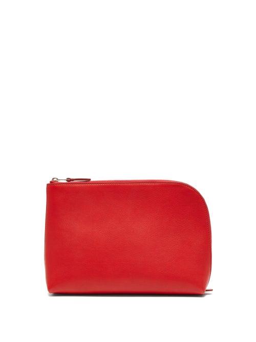 Matchesfashion.com The Row - Square Pochette Medium Leather Clutch - Womens - Red