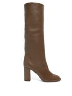 Matchesfashion.com Aquazzura - Boogie 85 Knee High Leather Boots - Womens - Khaki