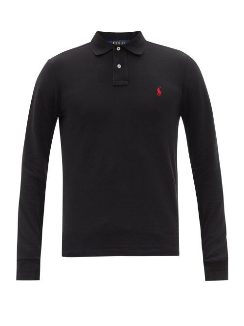 Polo Ralph Lauren - Custom Slim-fit Cotton Long-sleeved Polo Shirt - Mens - Black