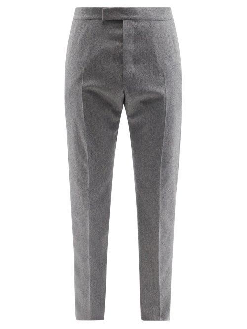 Mens Rtw Thom Browne - Tricolour-stripe Wool-blend Slim-leg Trousers - Mens - Grey