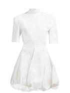 Matchesfashion.com Jil Sander - Gwyneth Puff Hem Cotton Blend Mini Dress - Womens - White