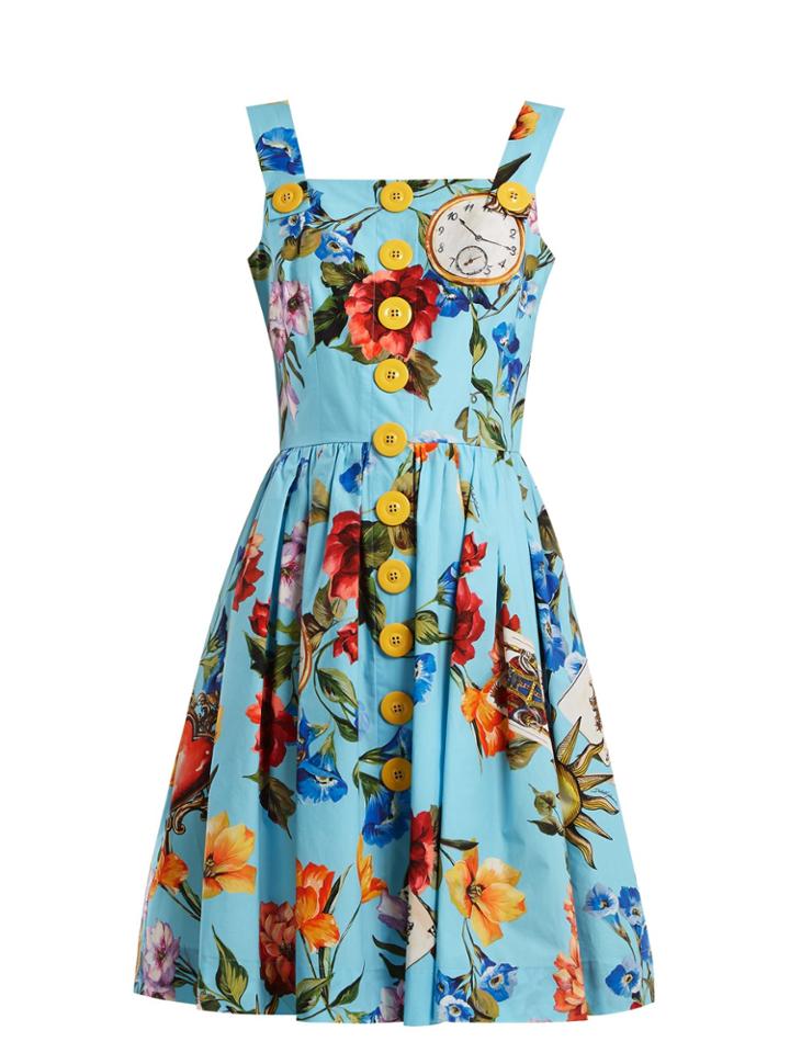 Dolce & Gabbana Floral-print Cotton-poplin Dress