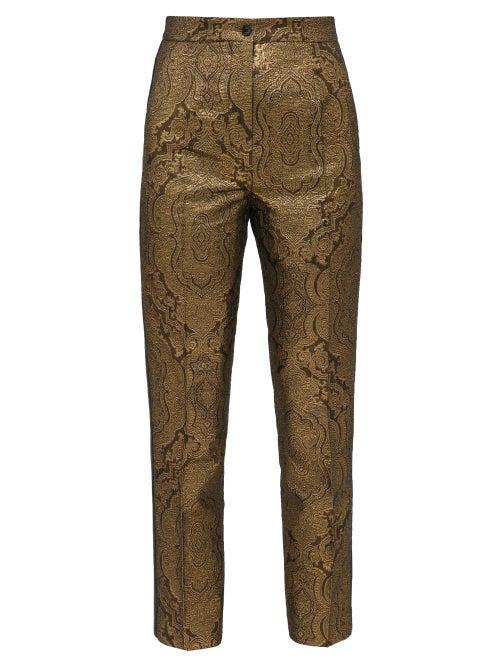 Matchesfashion.com Etro - Bristol Brocade Slim Leg Trousers - Womens - Gold