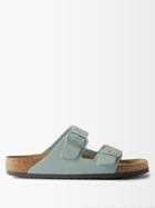 Birkenstock - Arizona Nubuck-leather Slides - Womens - Light Blue