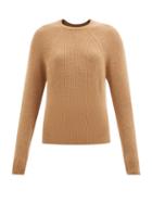 Johnstons Of Elgin - Raglan-sleeve Ribbed-cashmere Sweater - Womens - Camel