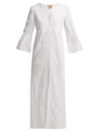 Matchesfashion.com Le Sirenuse, Positano - Vanessa Broderie Anglaise Cotton Dress - Womens - White