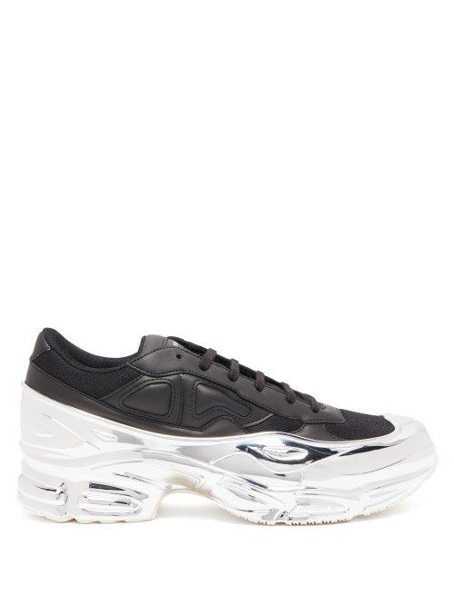 Matchesfashion.com Raf Simons X Adidas - Ozweego Metallic Wrap Mesh And Leather Trainers - Mens - Black Multi