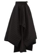 A.w.a.k.e. Mode - Asymmetric Pleated Maxi Skirt - Womens - Black