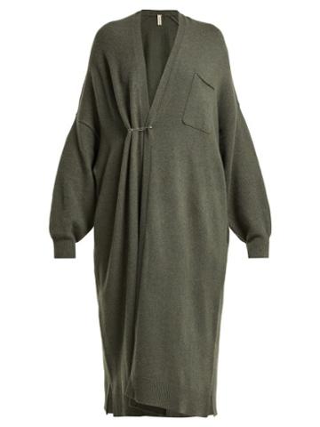 Matchesfashion.com Extreme Cashmere - No. 61 Koto Long Line Cashmere Blend Cardigan - Womens - Khaki