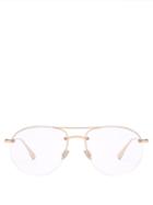 Matchesfashion.com Dior Eyewear - Half Rim Aviator Metal Glasses - Womens - Rose Gold