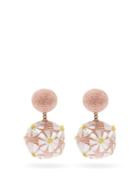 Matchesfashion.com Rebecca De Ravenel - Forget Me Not Cord Clip On Earrings - Womens - Pink