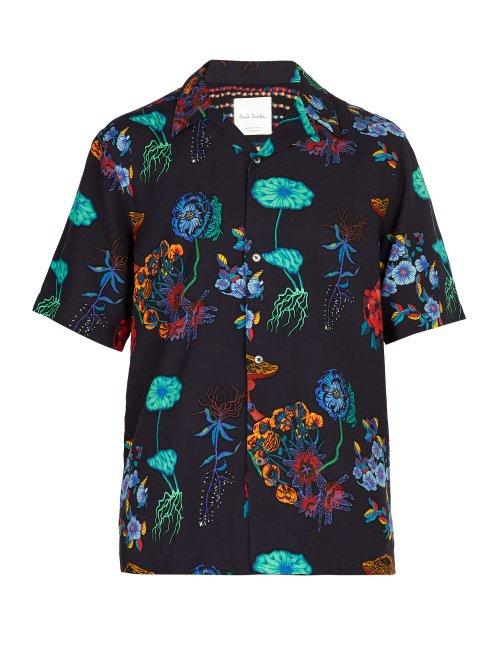 Matchesfashion.com Paul Smith - Psychedelic Print Camp Collar Shirt - Mens - Black Multi