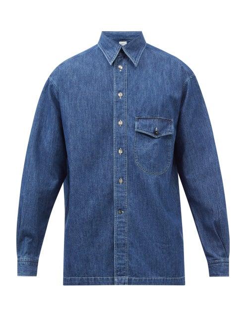 L.e.j - Washed Denim Shirt - Mens - Indigo