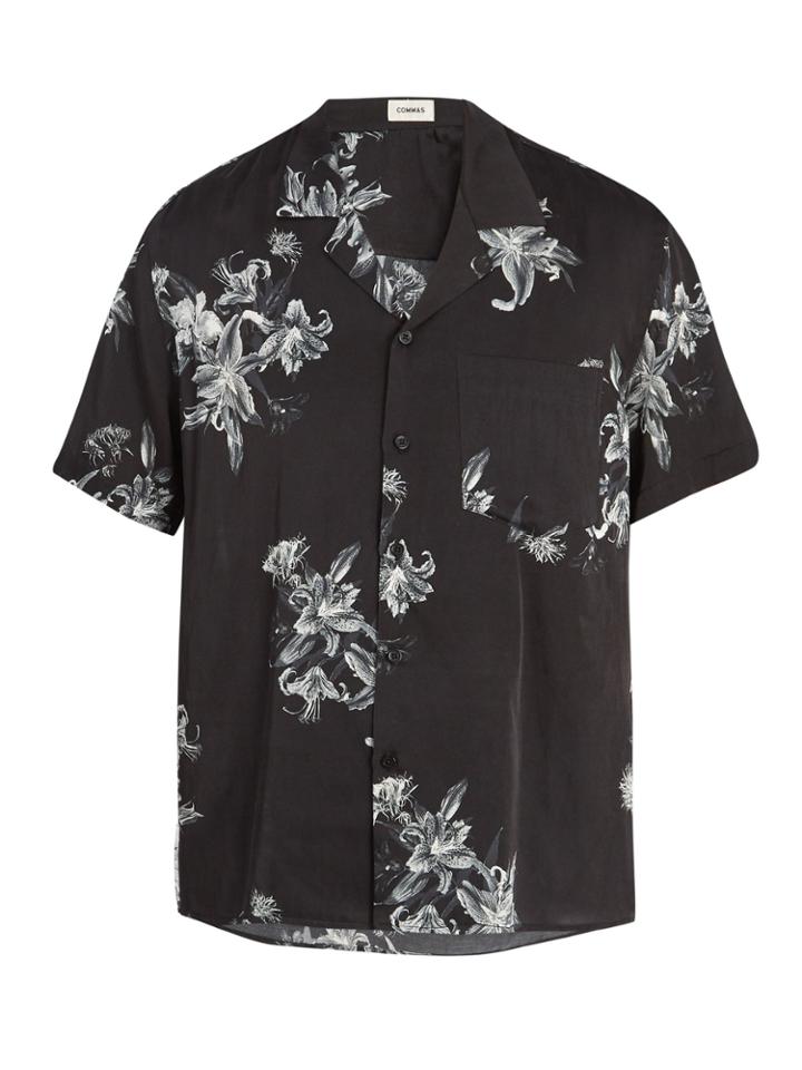 Commas Moody Floral-print Silk-blend Shirt