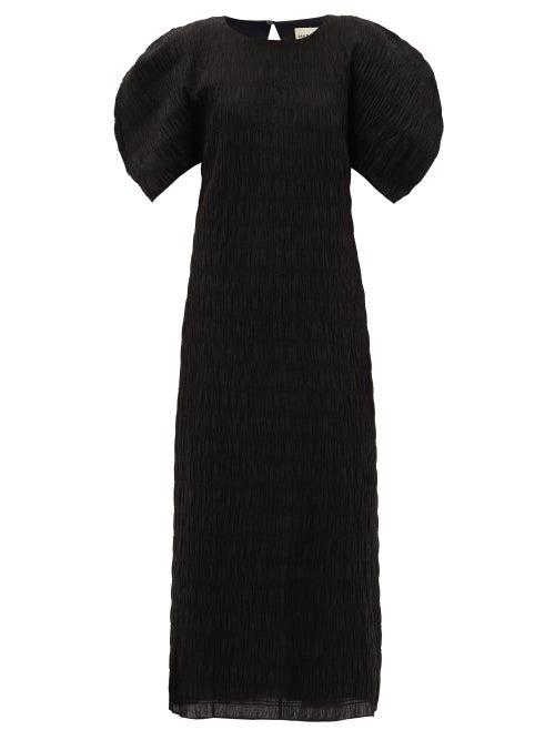 Matchesfashion.com Mara Hoffman - Aranza Smocked Organic Cotton-blend Midi Dress - Womens - Black