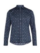 Matchesfashion.com Etro - Geometric Print Cotton Shirt - Mens - Blue