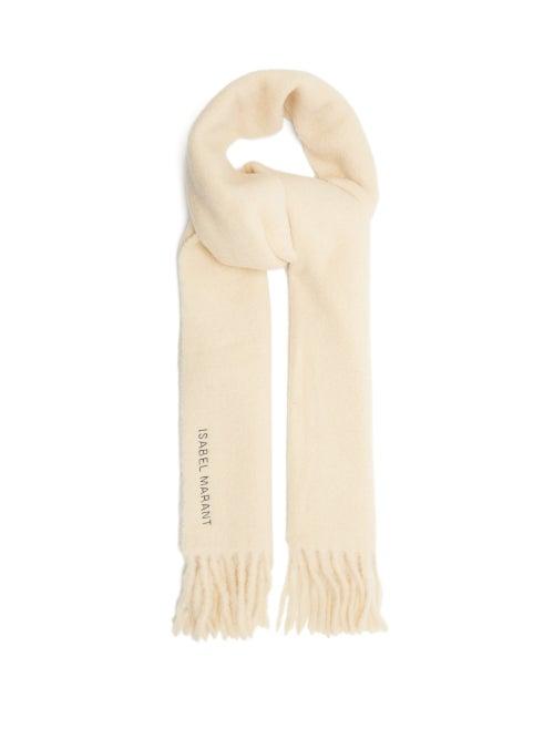 Matchesfashion.com Isabel Marant - Firna Logo-embroidered Alpaca-blend Scarf - Womens - Beige
