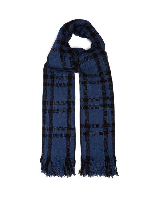Matchesfashion.com Denis Colomb - Nara Checked Cashmere Scarf - Mens - Blue