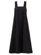 Matchesfashion.com Lee Mathews - May Square-neck Cotton-poplin Dress - Womens - Black