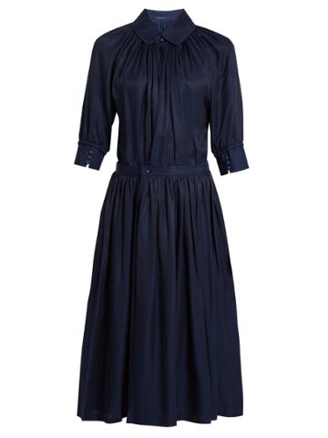 Yohji Yamamoto Regulation Gathered Sateen Dress