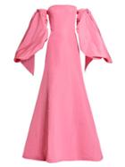 Matchesfashion.com Carolina Herrera - Balloon Sleeve Silk Faille Gown - Womens - Pink
