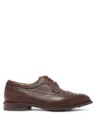 Matchesfashion.com Tricker's - Fulton Grained-leather Brogues - Mens - Dark Brown