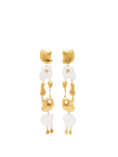 Matchesfashion.com Misho - Wave Breaker Gold Plated Drop Earrings - Womens - Gold