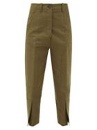 Matchesfashion.com Colville - Slit-cuff Cotton And Linen-blend Cargo Trousers - Womens - Khaki