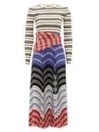 Matchesfashion.com Altuzarra - Woodbine Striped Stretch-knit Dress - Womens - White Multi