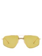 Matchesfashion.com Jacques Marie Mage - Jagger Aviator Titanium Sunglasses - Womens - Gold