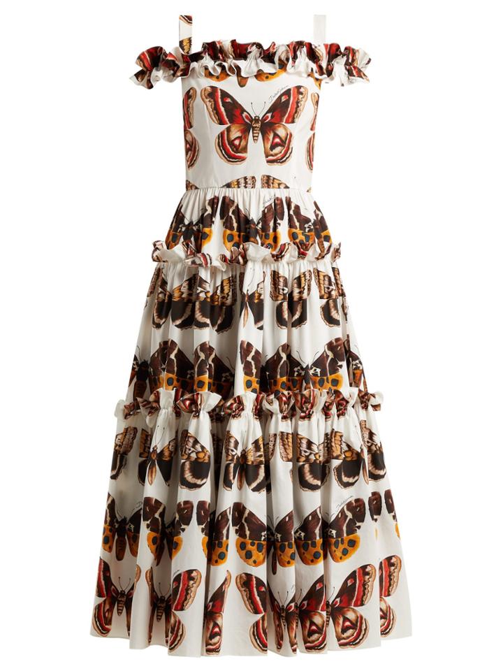 Dolce & Gabbana Butterfly-print Cotton-poplin Dress