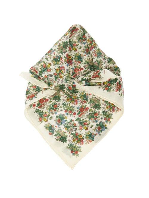 Matchesfashion.com Gucci - Floral-print Cotton-poplin Square Scarf - Womens - Red Multi