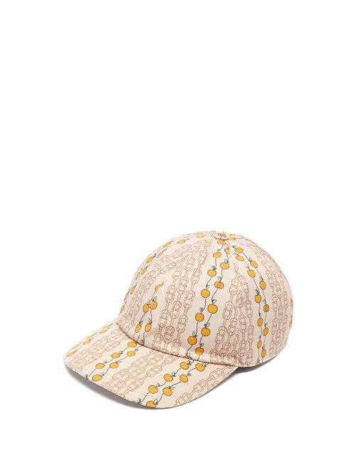 Gucci - Eschatology Apple-print Canvas Baseball Cap - Mens - Beige Multi